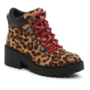 Skechers Leopard Print Teen Spirit Ankle Boots
